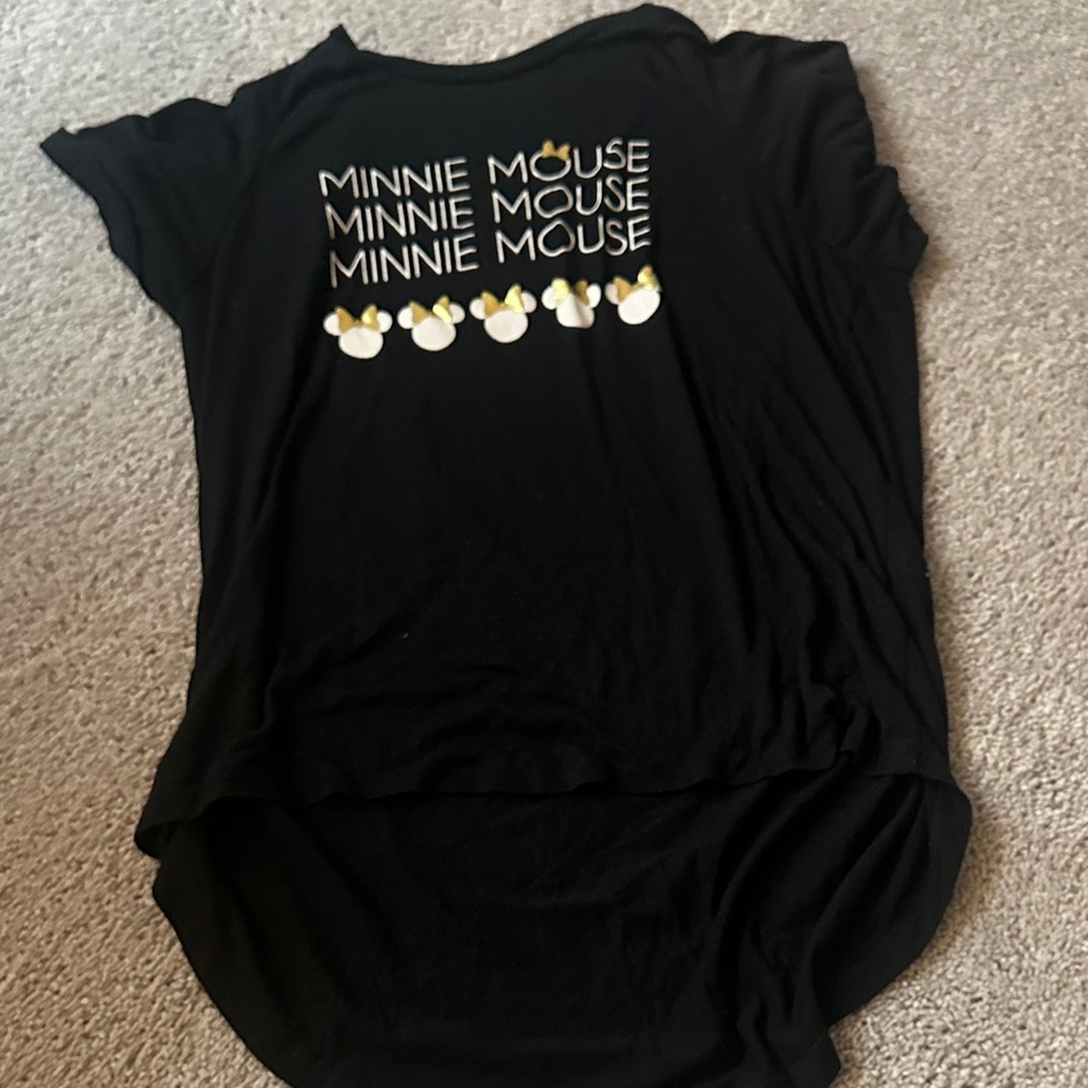 Disney Black Tee with White Logo Interior Print